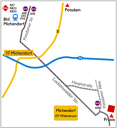 Anfahrt Akupunktur und Coaching in Michendorf
