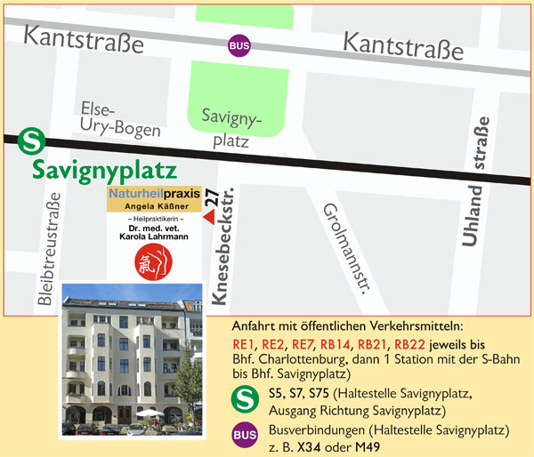 Lageplan der Praxis Karola Lahrmann in Berlin-Charlottenburg